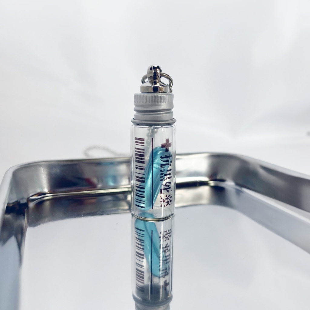 (全8種)錠剤ネックレス 小瓶(クリアブルー)