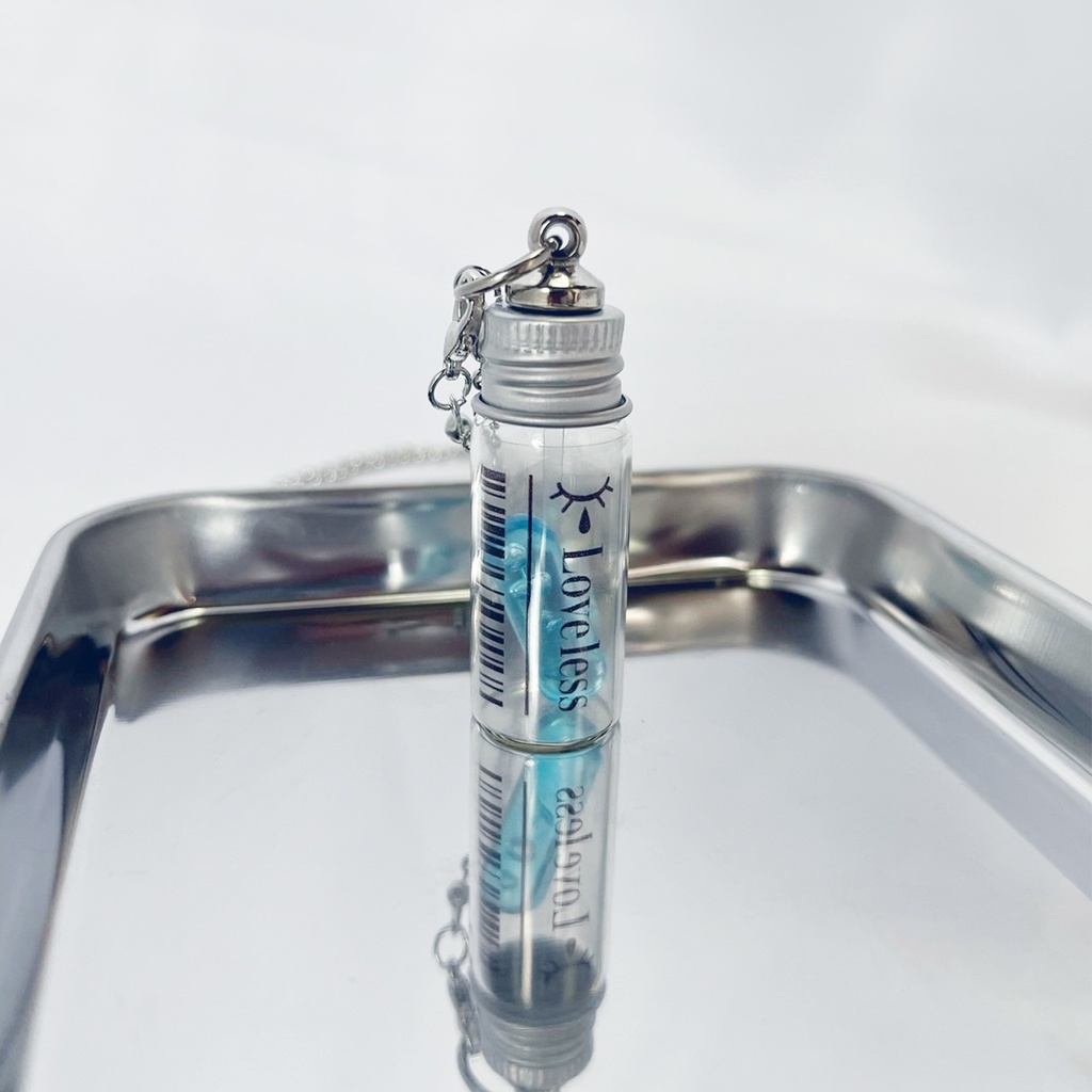 (全8種)錠剤ネックレス 小瓶(クリアブルー)