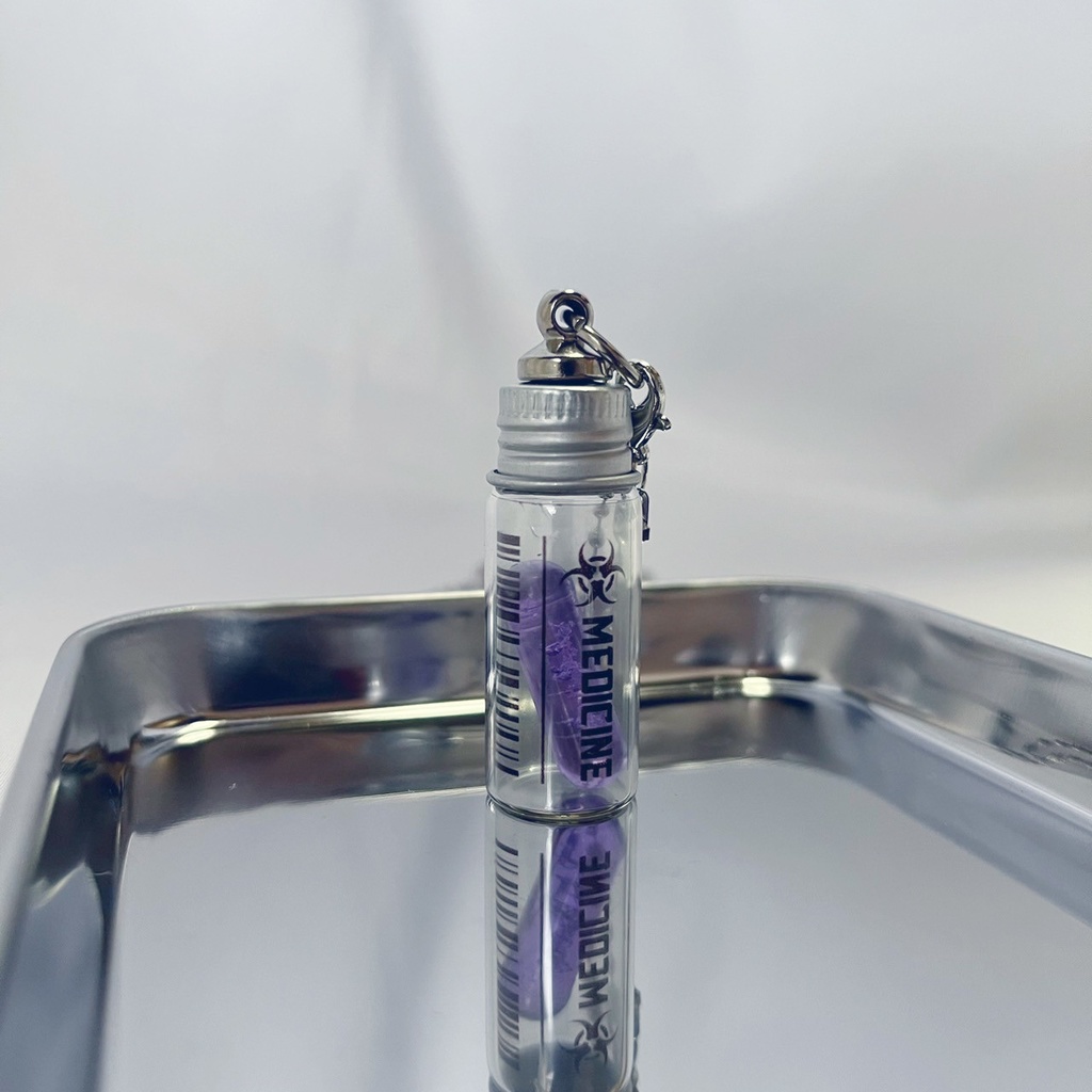 (全8種)錠剤ネックレス 小瓶(クリアパープル)