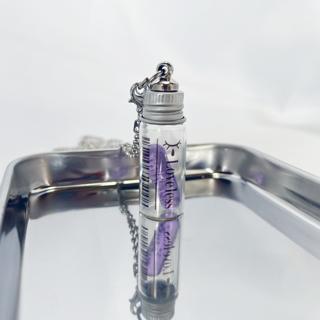 (全8種)錠剤ネックレス 小瓶(クリアパープル)