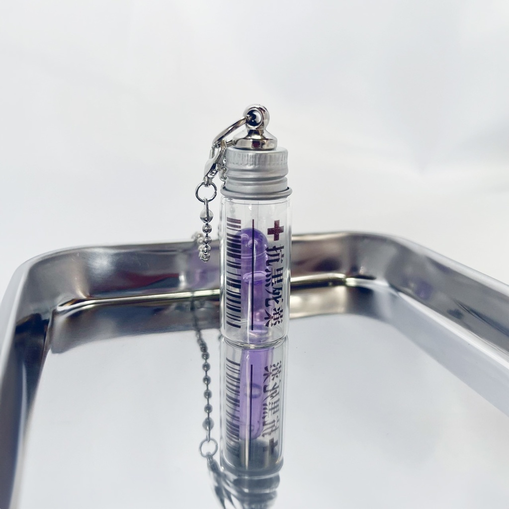 (全8種)錠剤ネックレス 小瓶(クリアパープル)