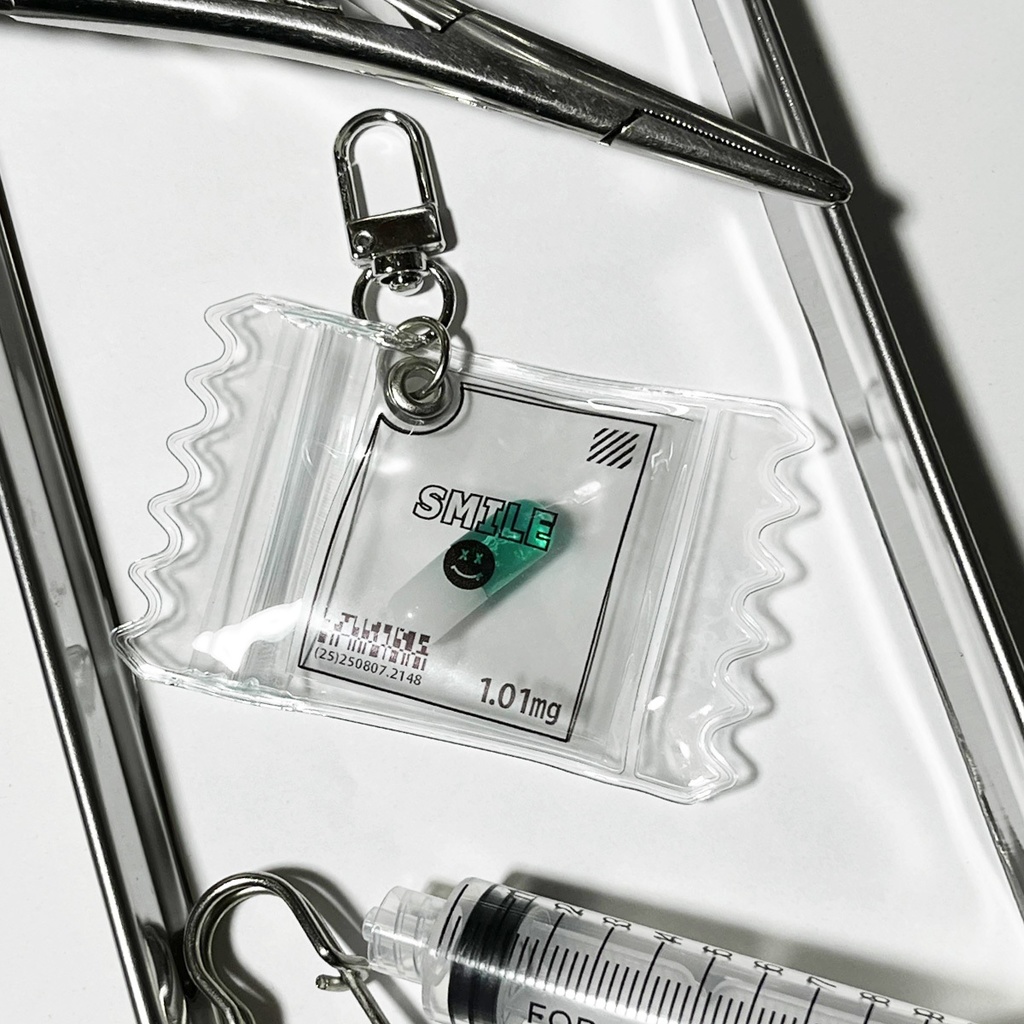 キャンディバックチャーム(SMILE ホワイト×グリーン)