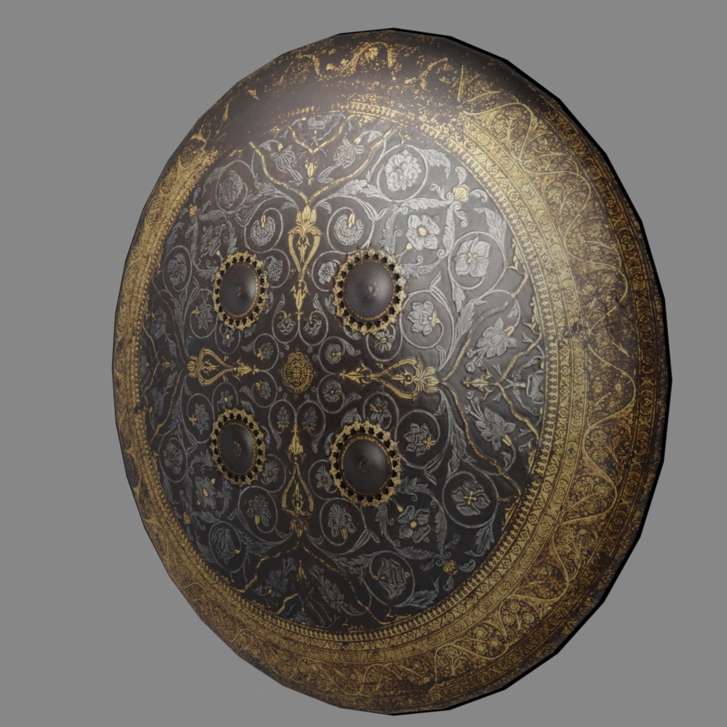 盾3点セット【3Dモデル】