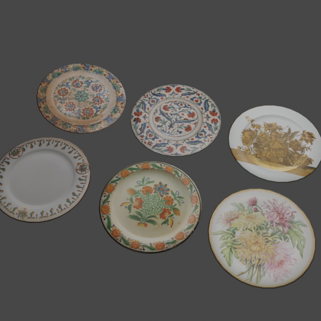 お皿セット 6種類【3Dモデル】