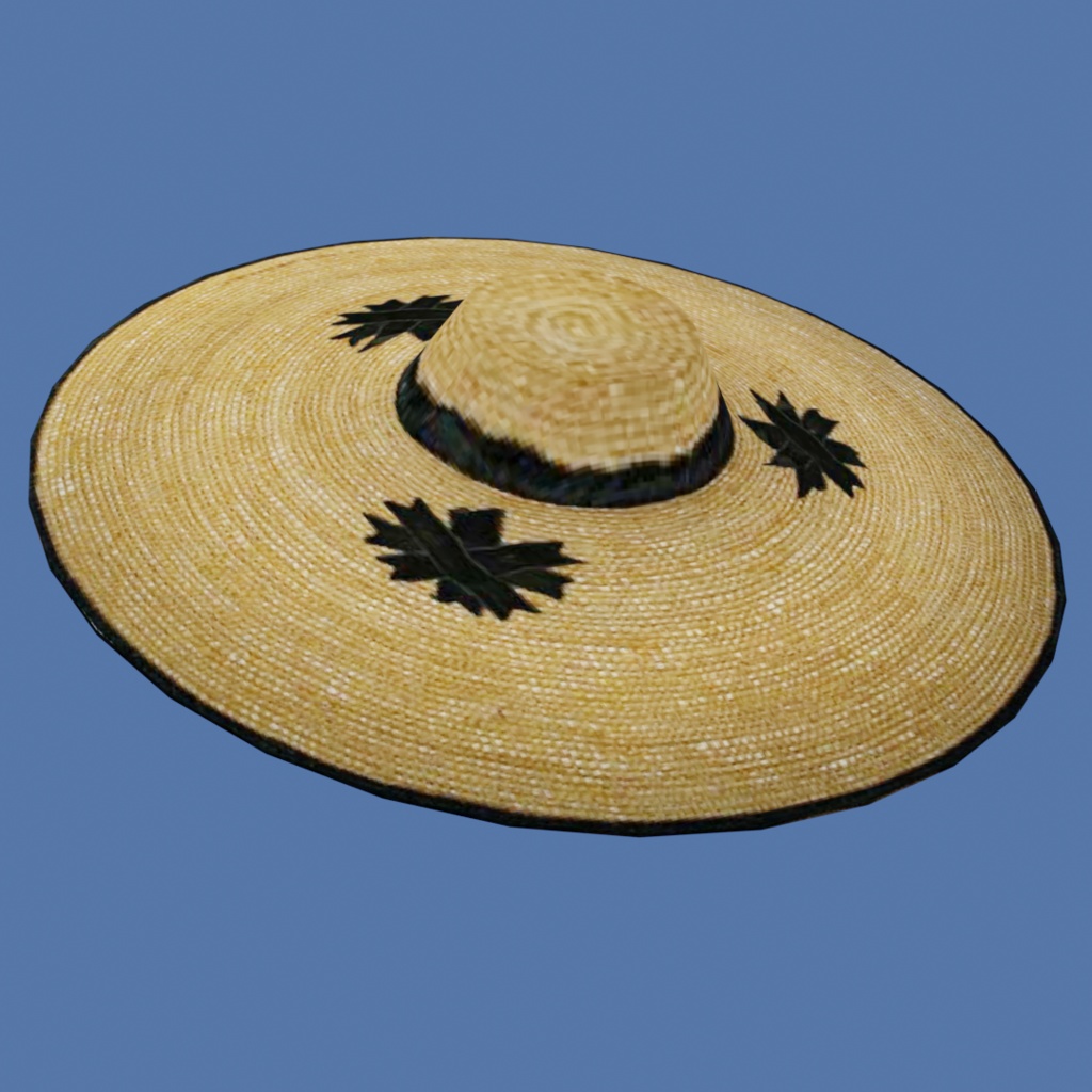 麦わら帽子【3Dモデル】