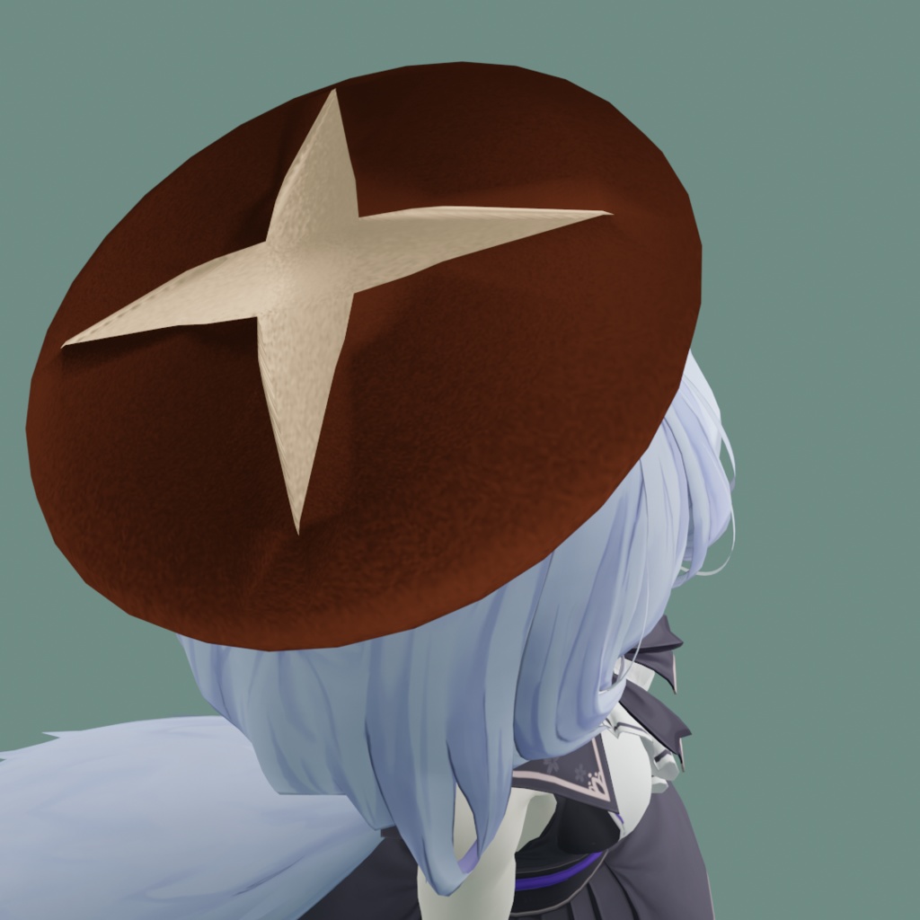 しいたけベレー帽【3Dモデル】