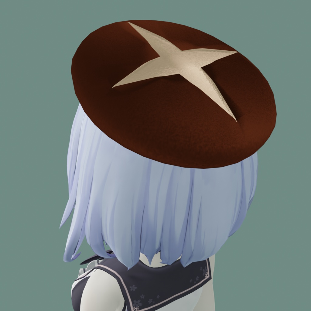 しいたけベレー帽【3Dモデル】