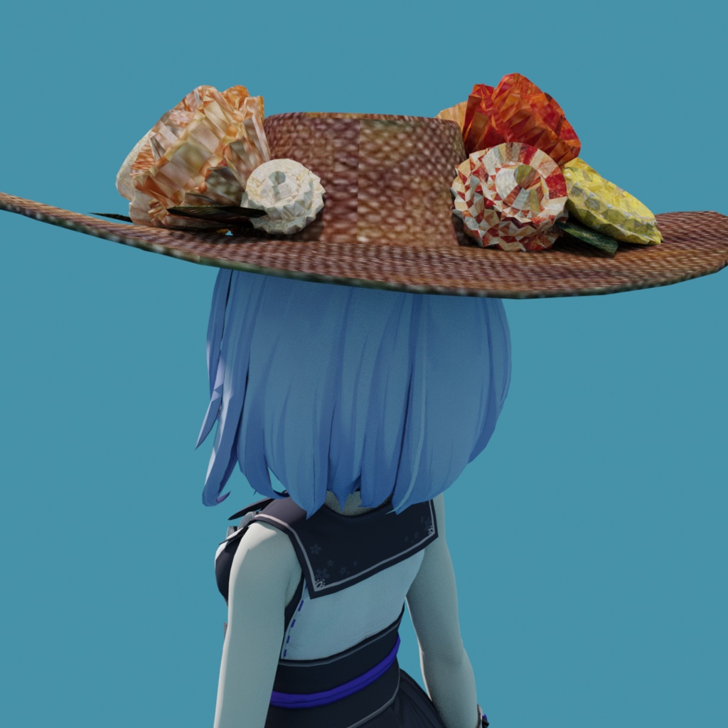 ルノアールの花の帽子【3Dモデル】
