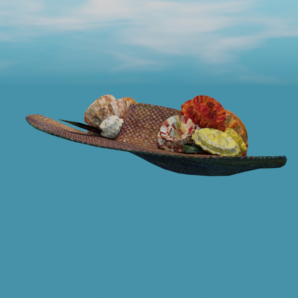 ルノアールの花の帽子【3Dモデル】