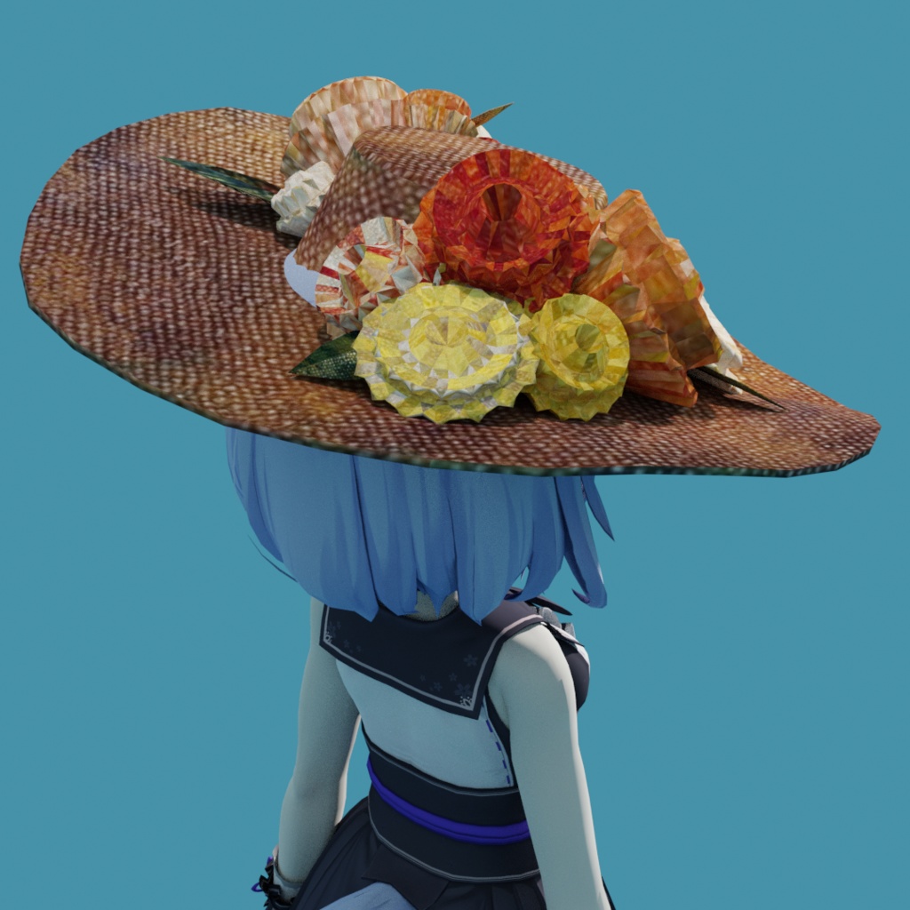 ルノアールの花の帽子【3Dモデル】