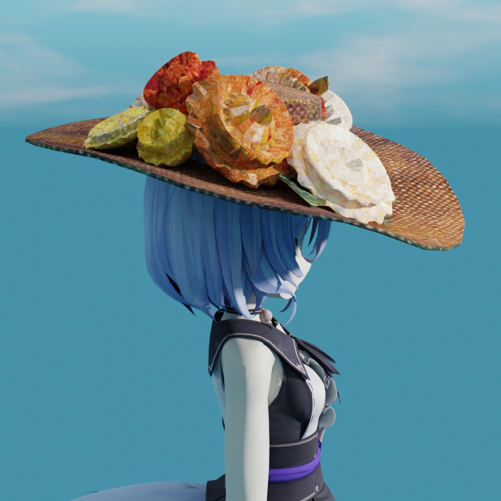 ルノアールの花の帽子【3Dモデル】