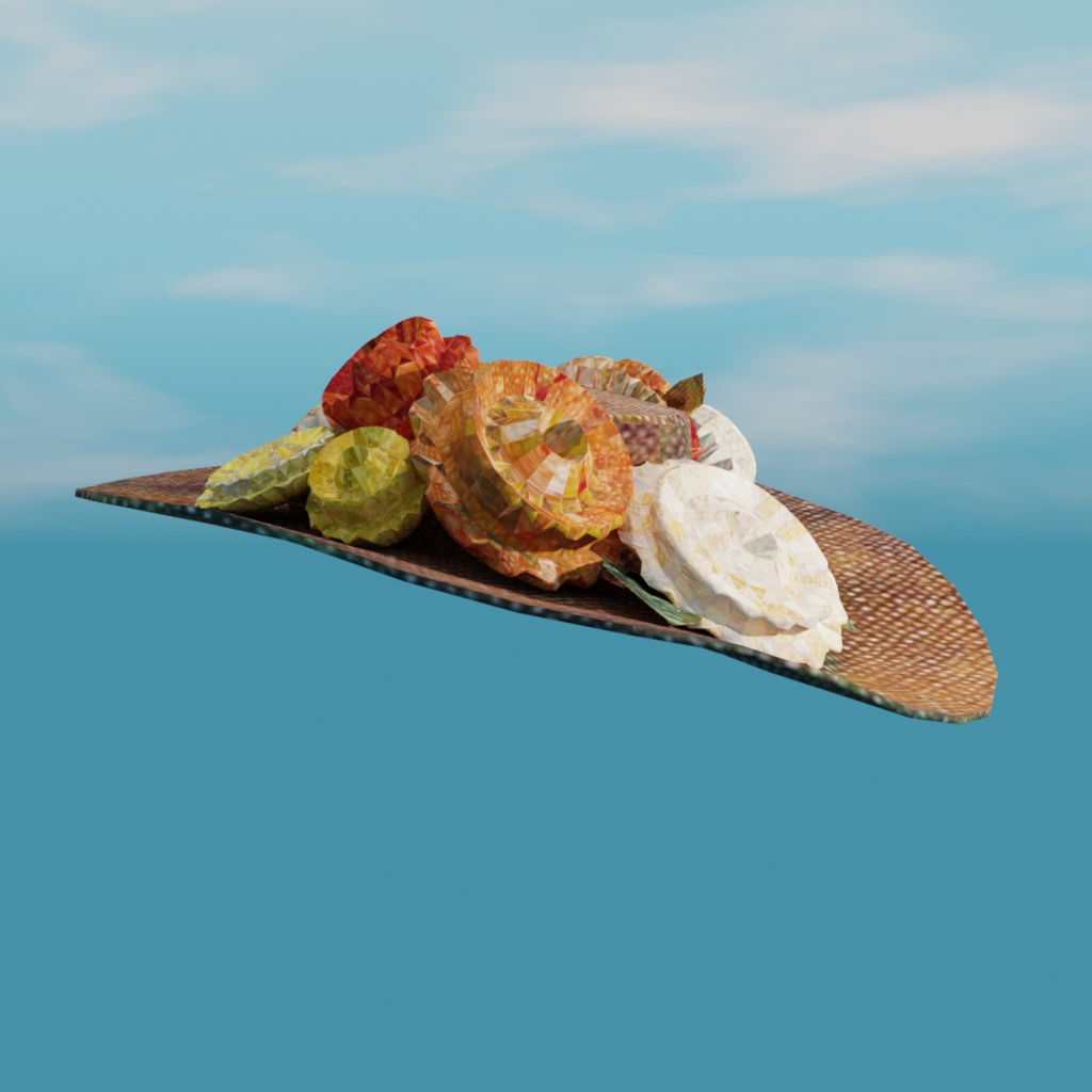 ルノアールの花の帽子【3Dモデル】