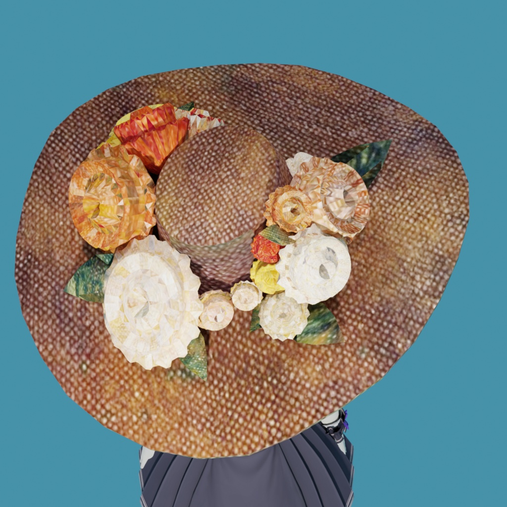 ルノアールの花の帽子【3Dモデル】