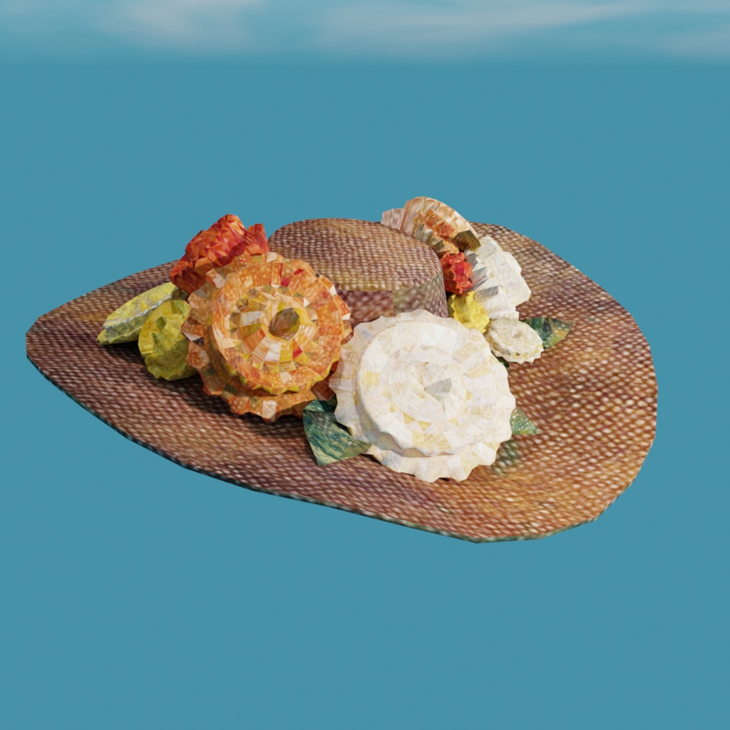 ルノアールの花の帽子【3Dモデル】