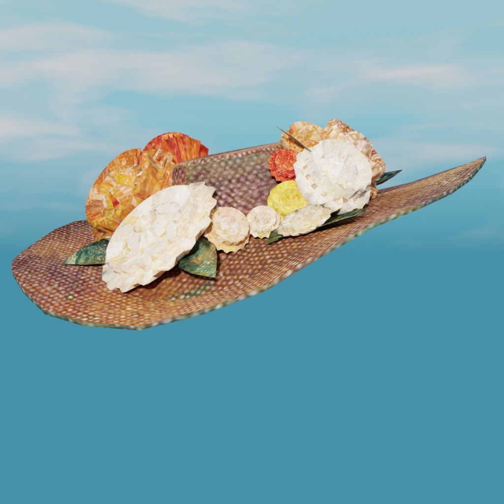 ルノアールの花の帽子【3Dモデル】