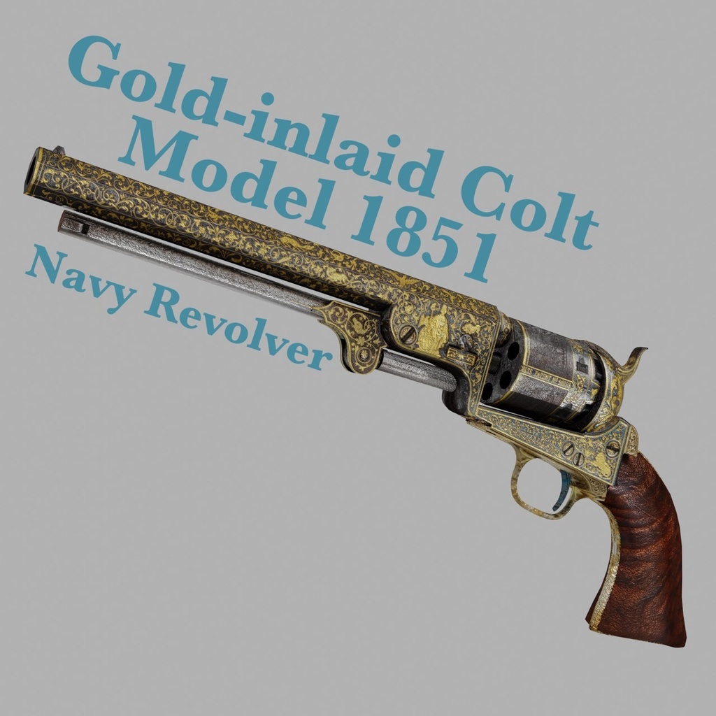 Gold-inlaid Colt Model 1851 Navy Revolver