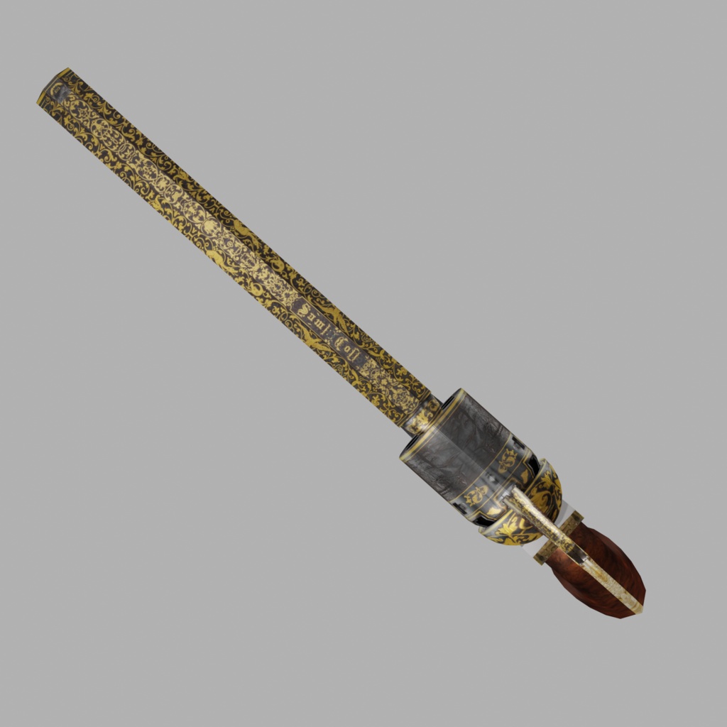 Gold-inlaid Colt Model 1851 Navy Revolver