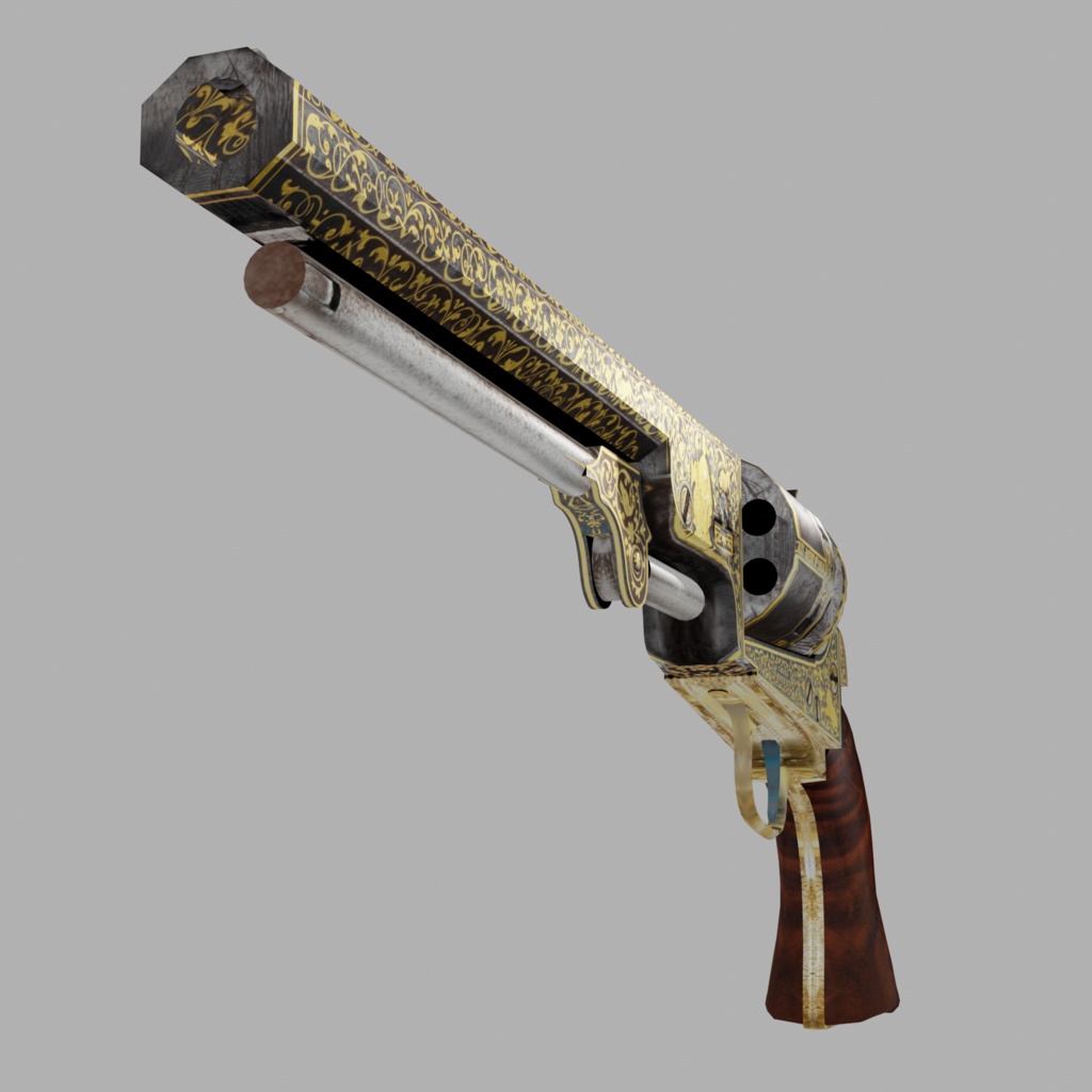 Gold-inlaid Colt Model 1851 Navy Revolver