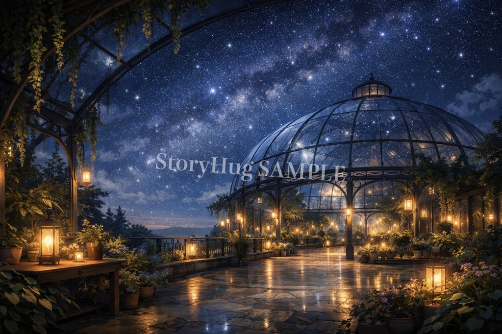 星空テラス背景素材20枚|夜空・夜景・幻想風景|配信/TRPG/動画背景