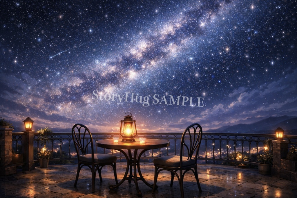 星空テラス背景素材20枚|夜空・夜景・幻想風景|配信/TRPG/動画背景