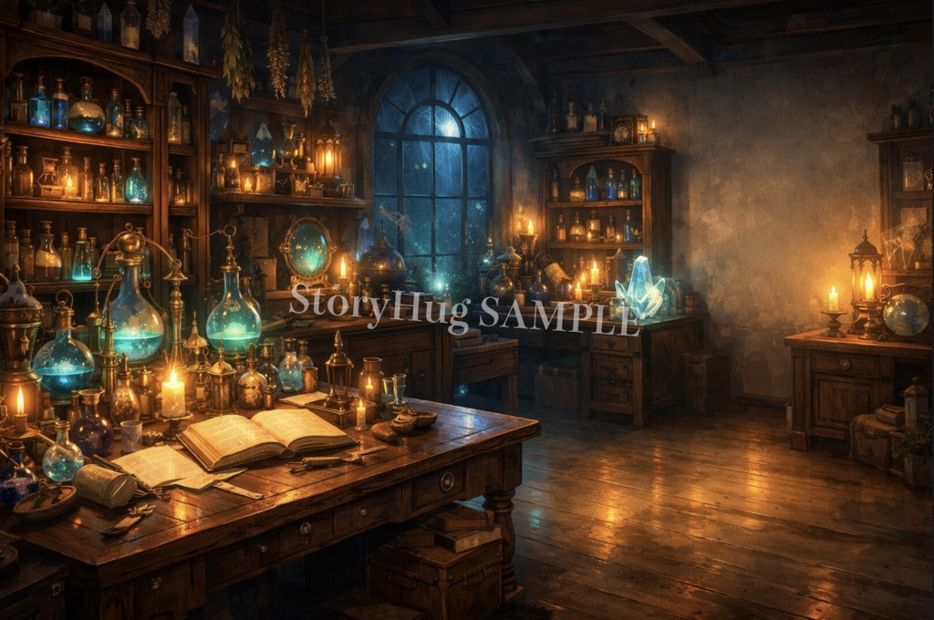 配信・作業部屋背景素材20枚|カフェ・書斎・夜部屋|配信/TRPG/動画背景