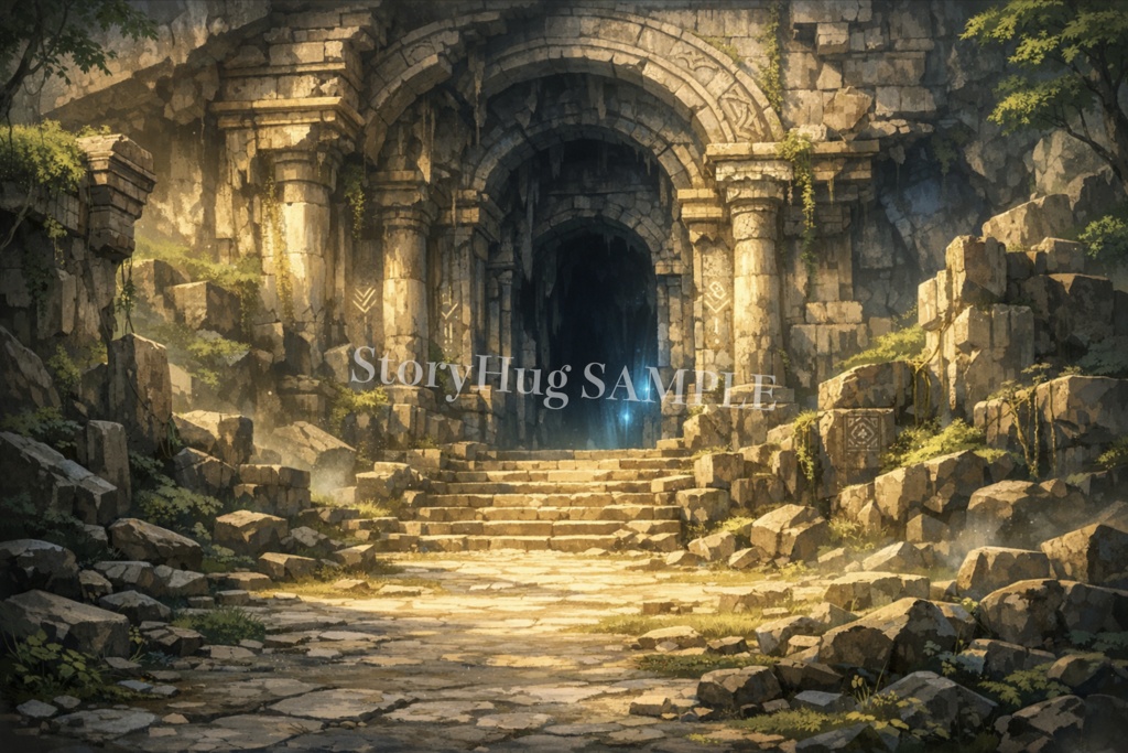 【TRPG・ゲーム制作向け】ダンジョン・遺跡背景素材23枚|古代神殿・地下遺跡・洞窟・回廊