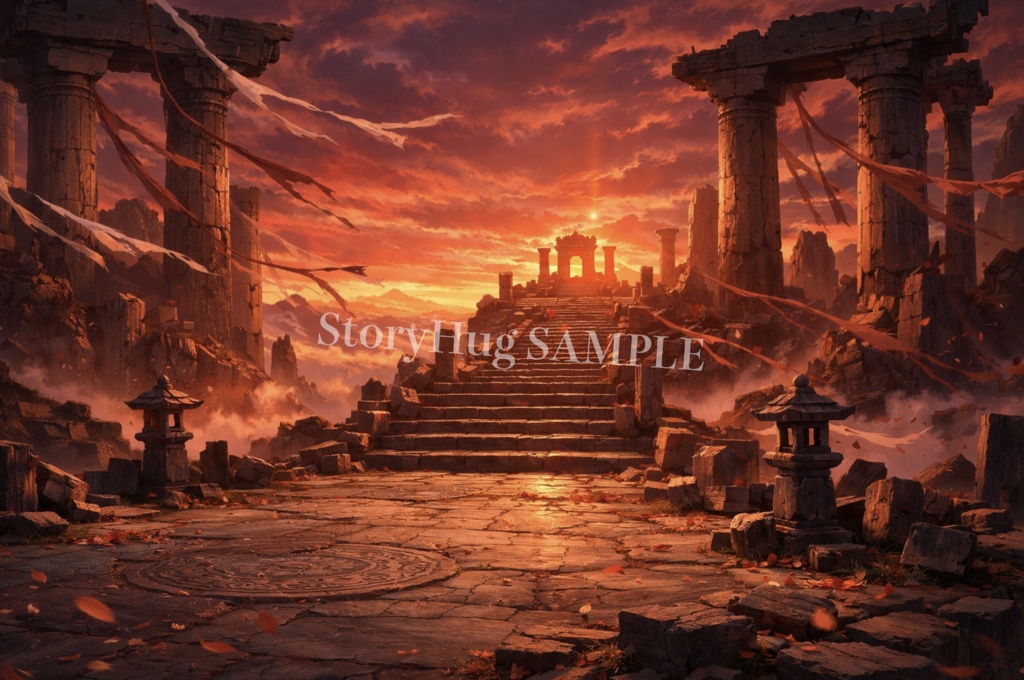 天空・山岳背景素材20枚|雲海・神殿・空の橋|配信/TRPG/創作背景