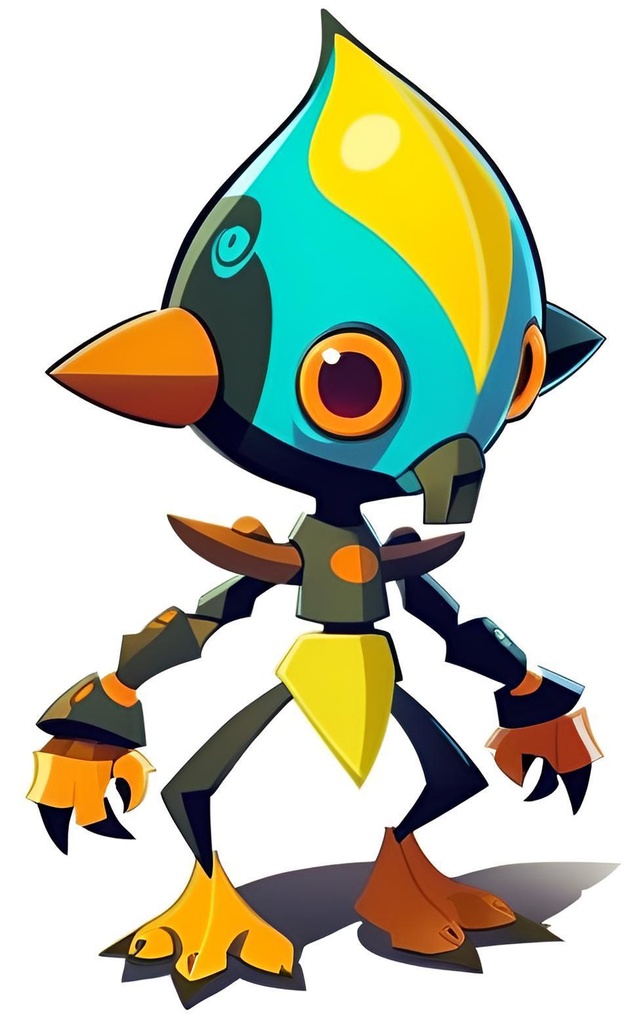 Colorful Mechanical Bird Creature