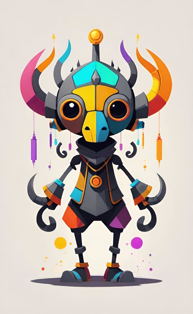Colorful Robot in Fantasy Attire