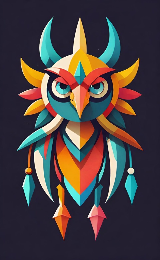 Colorful Geometric Owl