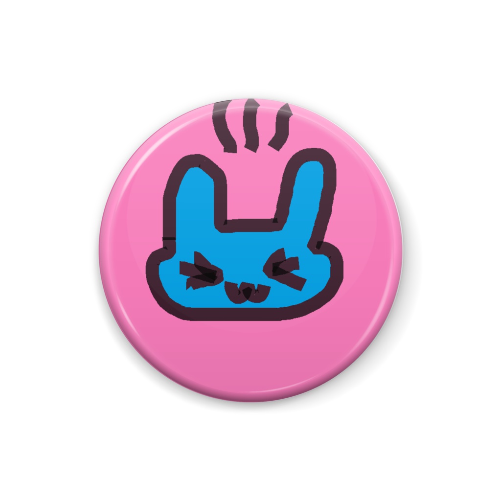 ウサギ温泉缶バッチ