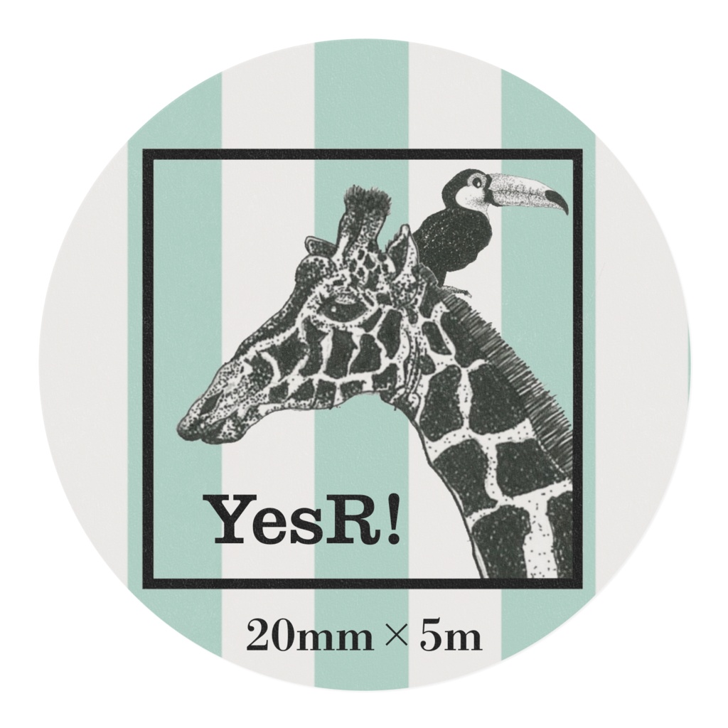マスキングテープ キリンと鳥 Sg×w