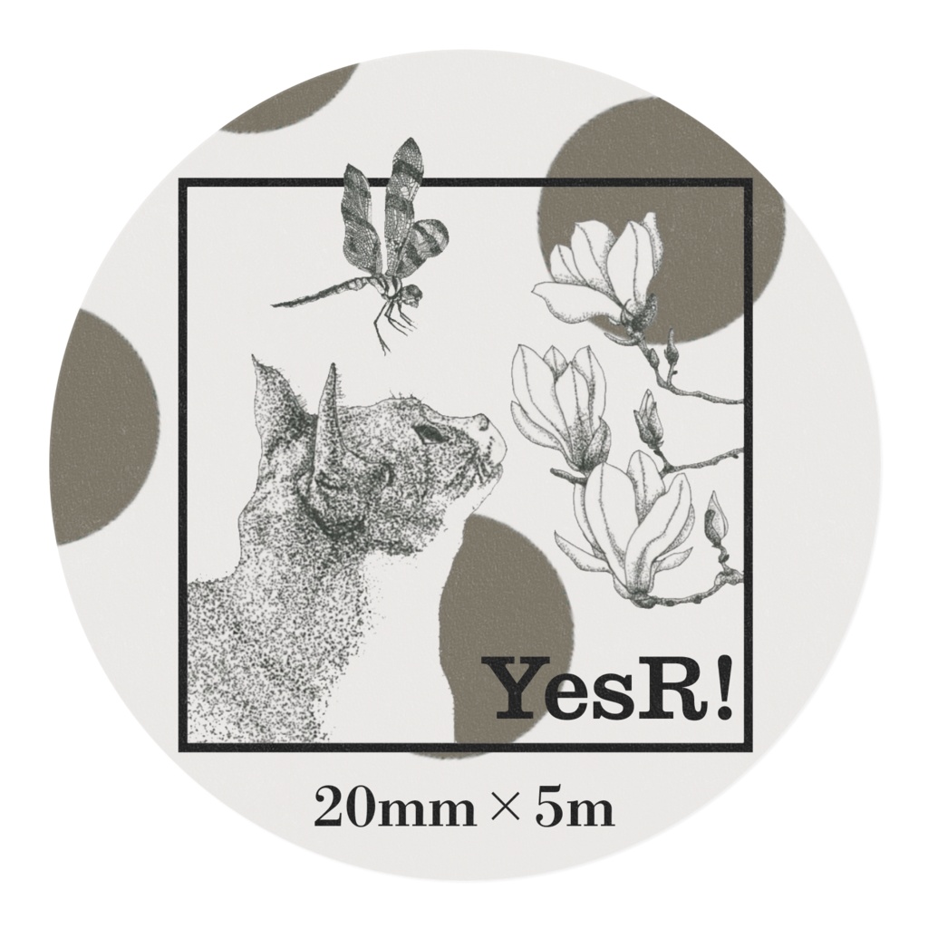 マスキングテープ ネコとトンボ Dw×k