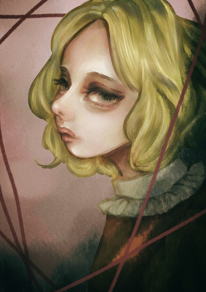 女の子 創作 ポストカード