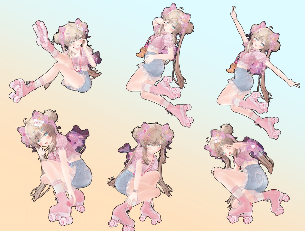 ローラースケート用ロコモーション+ポーズ9種