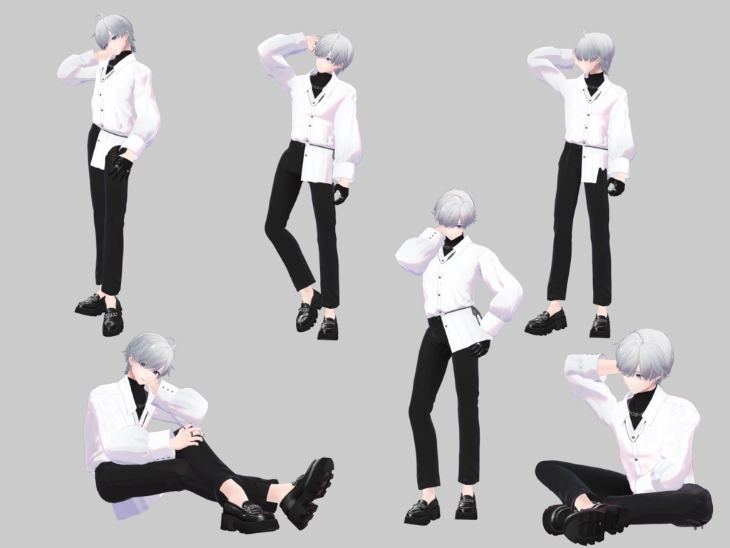 撮影向け!首を痛めた男のポーズアニメーション30種