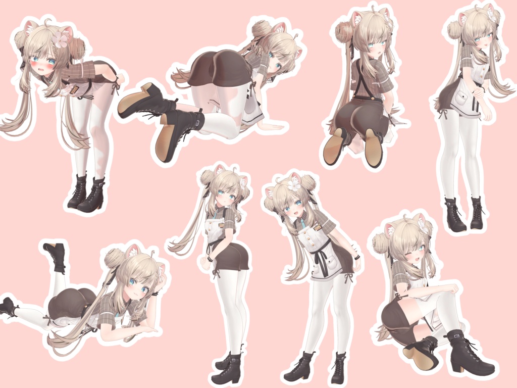 顔と尻を魅せる!ポーズアニメーション36種