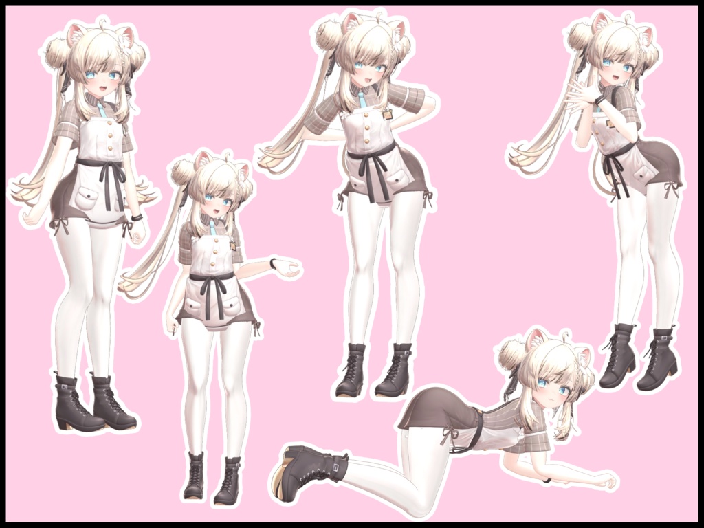 自撮り用ポーズアニメーション46種 ~ハンバーガー~