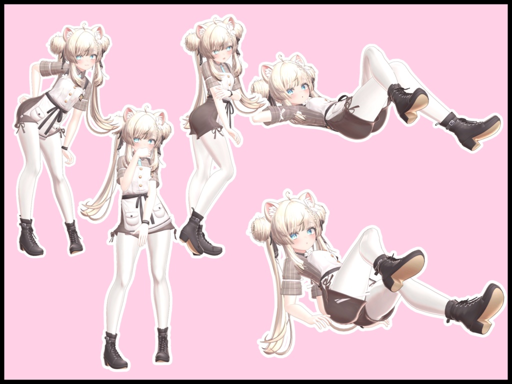 自撮り用ポーズアニメーション46種 ~ハンバーガー~