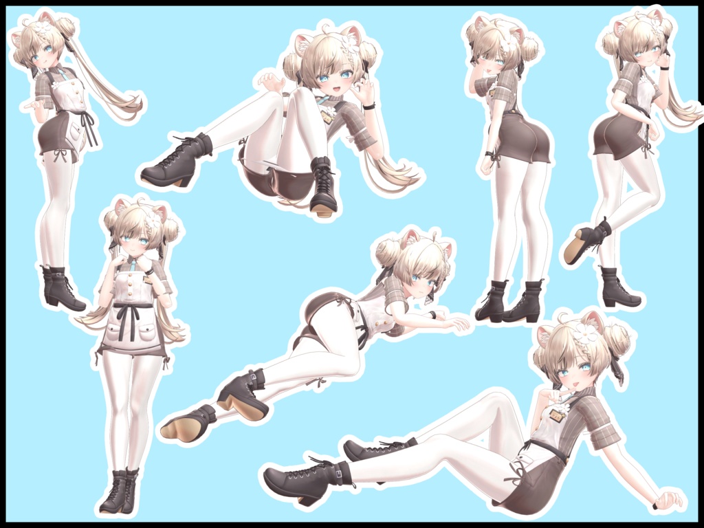 自撮り用ポーズアニメーション50種 ~ピザ~