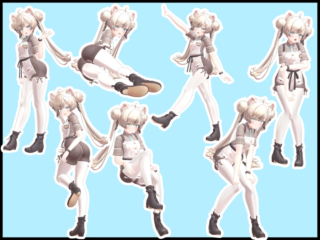 自撮り用ポーズアニメーション50種 ~ピザ~