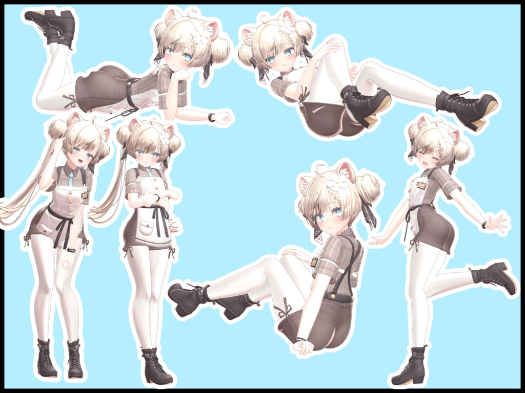 自撮り用ポーズアニメーション50種 ~ピザ~