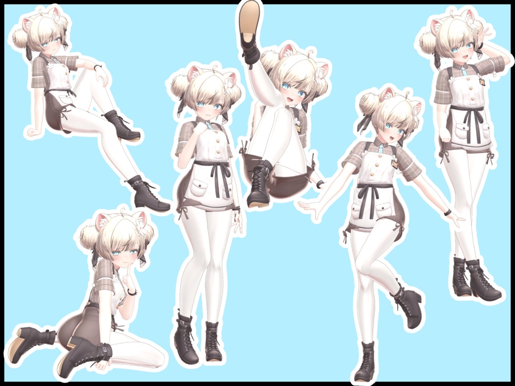 自撮り用ポーズアニメーション50種 ~ピザ~