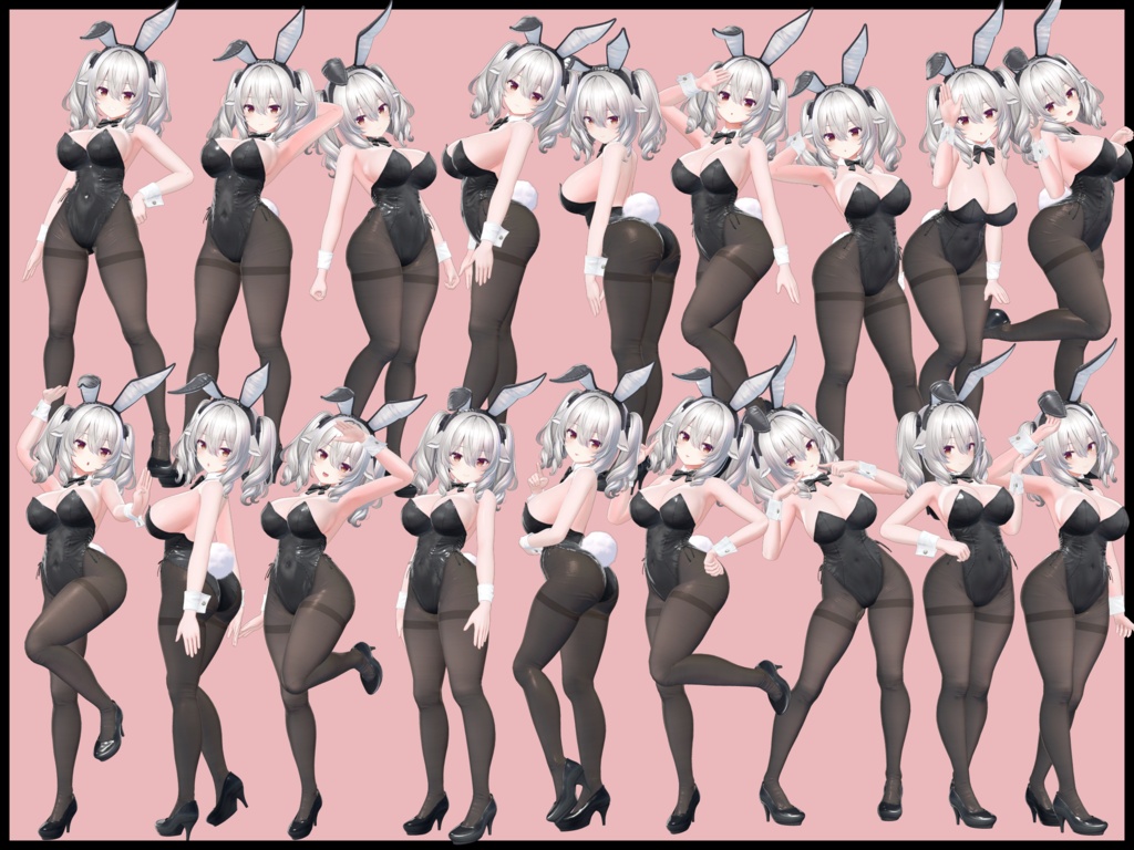 【SALE】自撮り用ポーズアニメーション50種~ステーキ~【無料版あり】