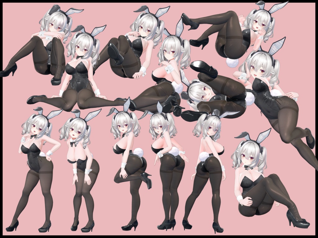 【SALE】自撮り用ポーズアニメーション50種~ステーキ~【無料版あり】