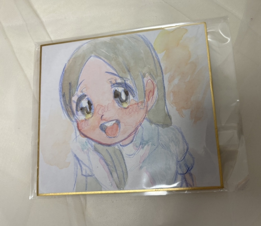 千奈　水彩画　中色紙