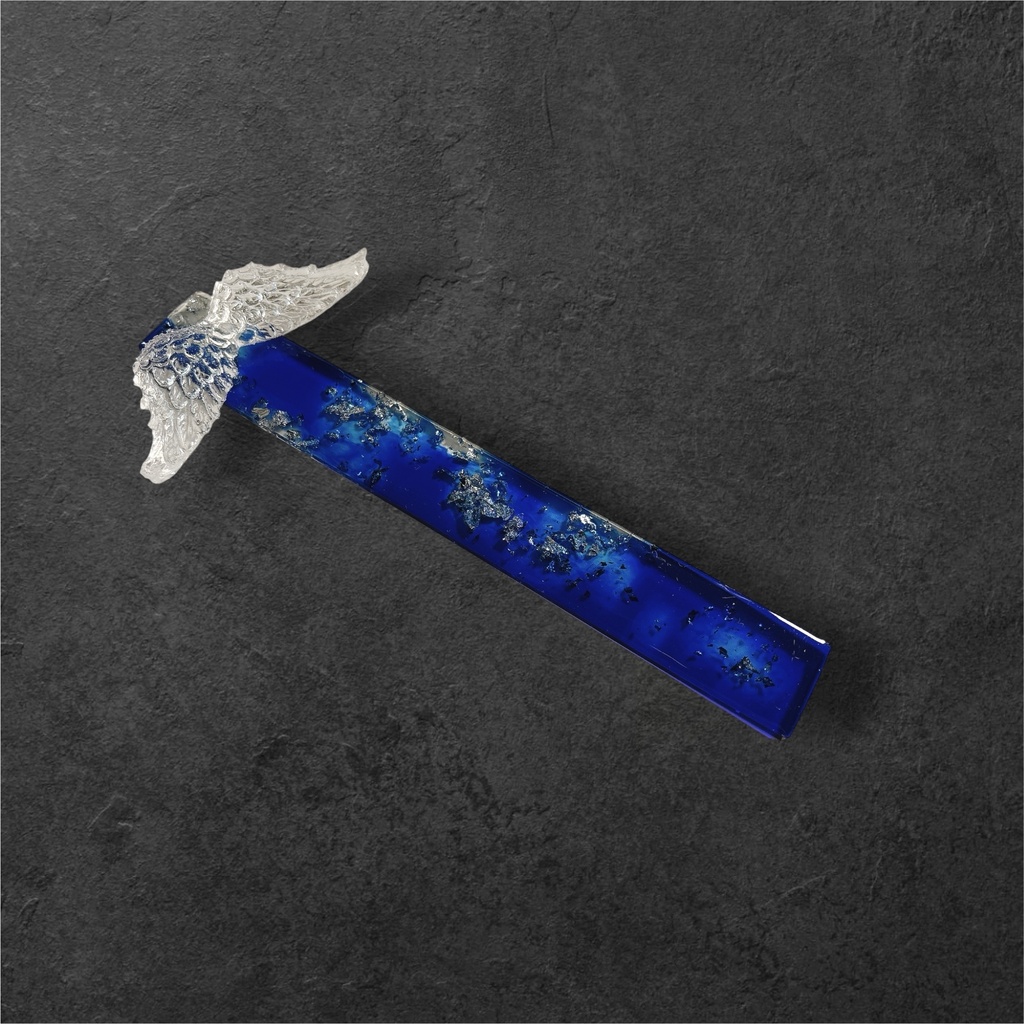 しおり銀と群青(大) 単行本用 タッセル付き レジン ハンドメイド