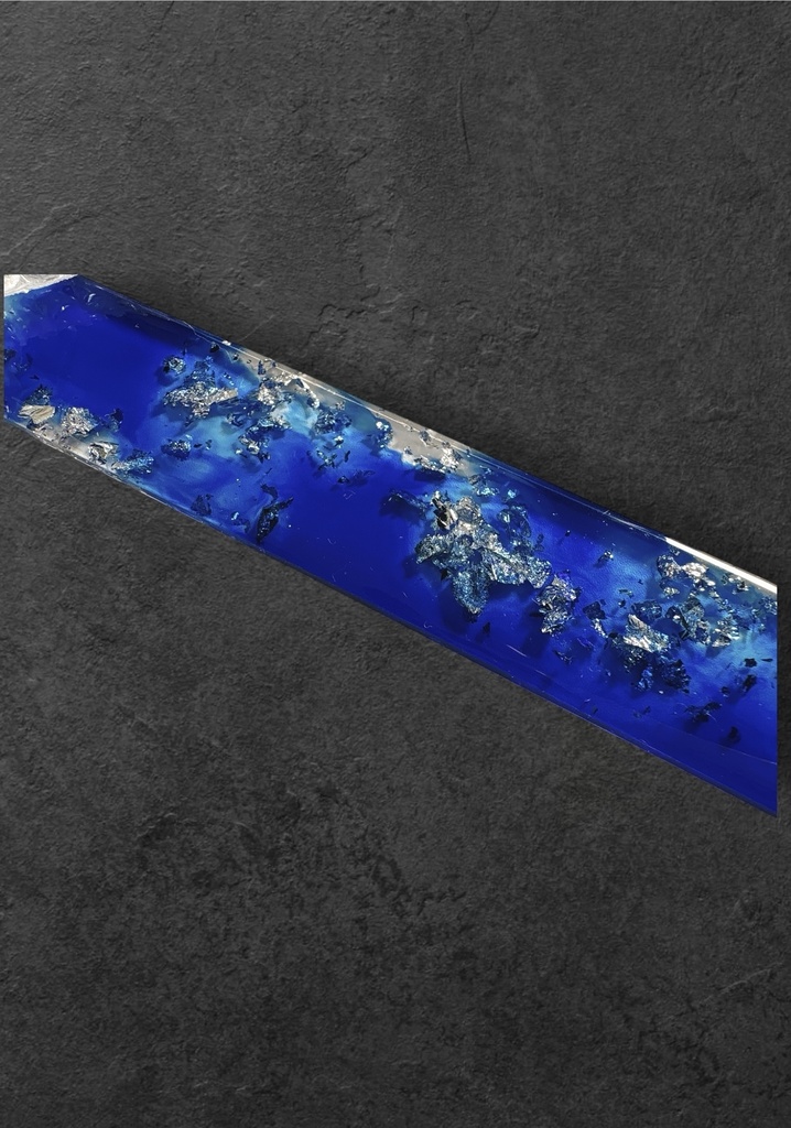 しおり銀と群青(大) 単行本用 タッセル付き レジン ハンドメイド