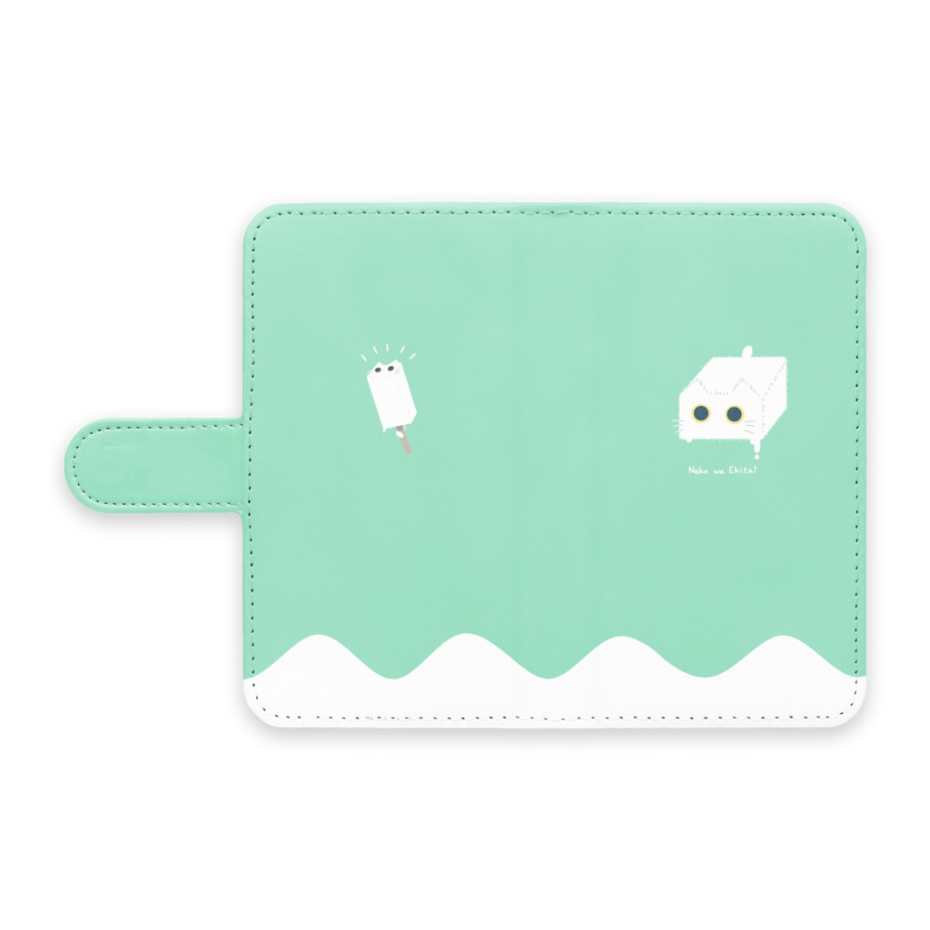 ねこは液体Androidケース_ミント