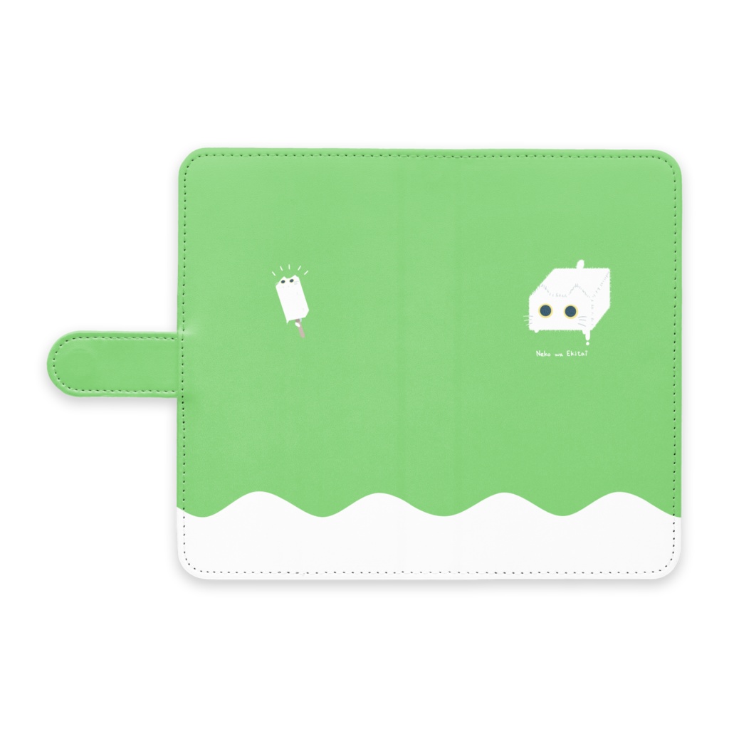 ねこは液体Androidケース_みどり